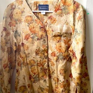 Used Floral vintage Gold Blazer Jacket size 12